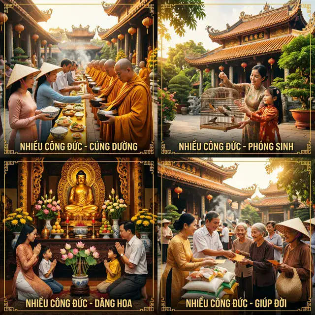 Phật tử bố thí cúng dường – tạo công đức vô lượng