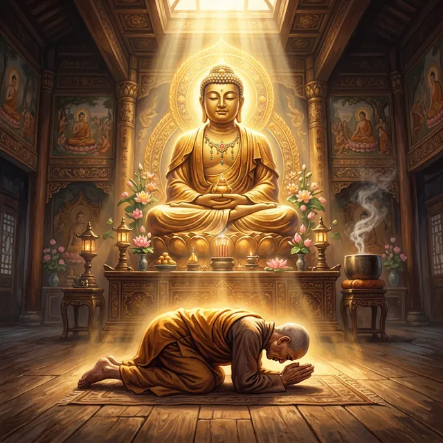 Phật tử thành tâm sám hối tiêu trừ ác duyên chướng nghiệp