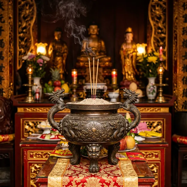 Lư hương chùa – thắp hương online