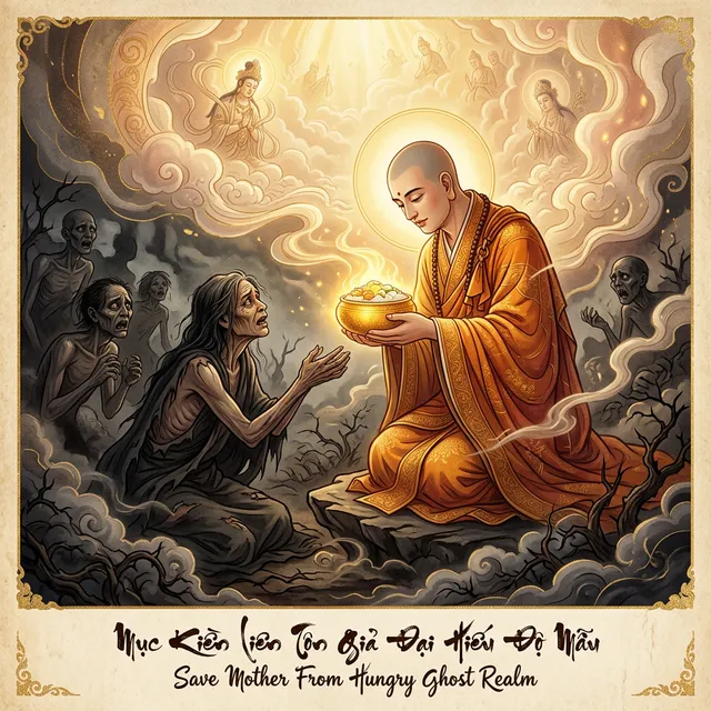 Tôn giả Mục Kiền Liên cứu mẹ thoát ngạ quỷ trong mùa Vu Lan báo hiếu