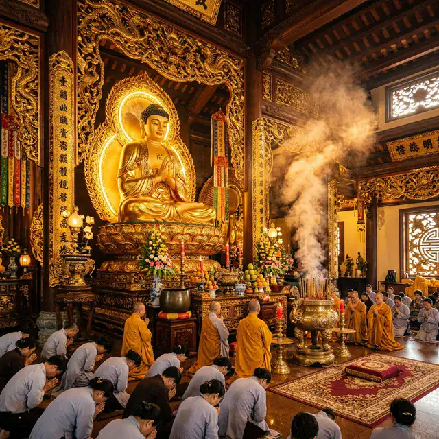 Tượng Đức Phật Thích Ca Mâu Ni thiền định – niệm Phật Bổn Sư