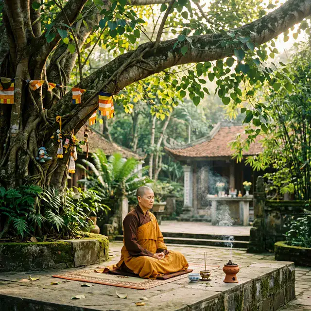 Hành giả ngồi thiền định – hướng dẫn thiền cho người mới