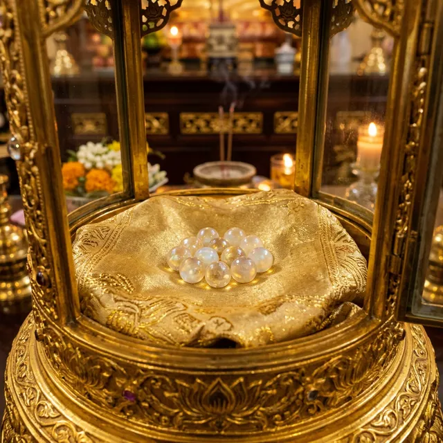 Xá lợi Phật được thờ trong bảo tháp trang nghiêm